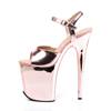 Pleaser - FLAMINGO809 Sandale à bride à la cheville, Pole dance chaussures - Chaussures de pole dance - Rose/Couleur or Product image